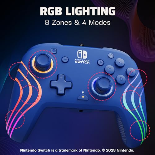 PDP Afterglow Wave Wireless RGB Gaming Controller for Nintendo Switch, Black I1528