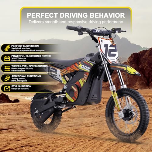 MotoTec 36v 1000w Electric Dirt Bike Orange A2866