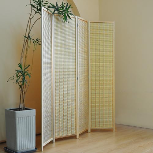 Bamboo Room Divider 6 Panel Folding Screen 67"H x 92.1"W X2437