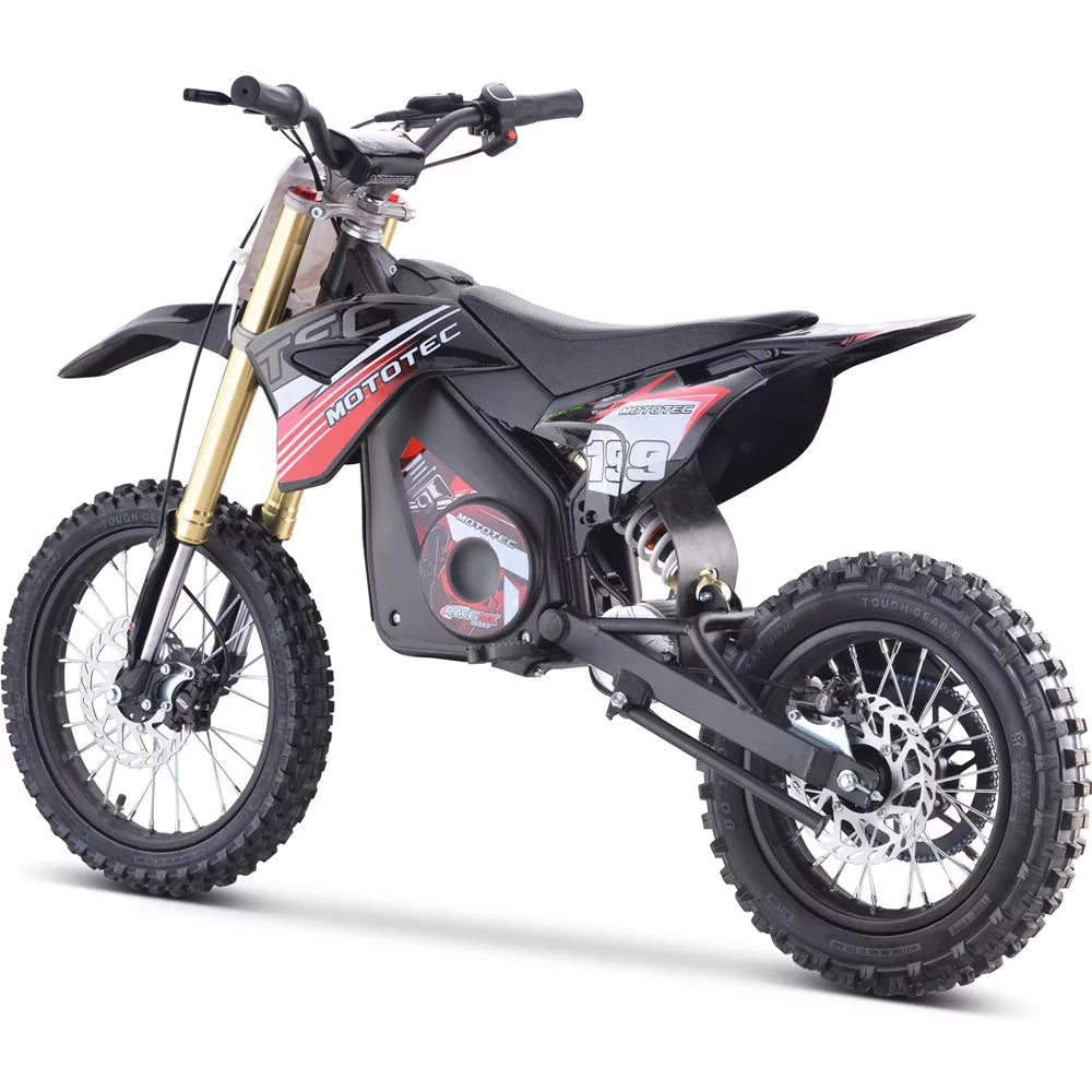 MotoTec 48v Pro Electric Dirt Bike 1500w Lithium Red V357