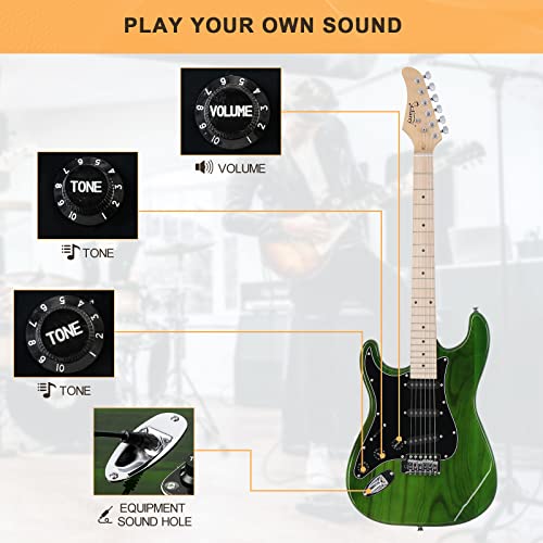 GLARRY Full Size Electric Guitar with 20W Amp and Accessories Pack (Blue) C3431
