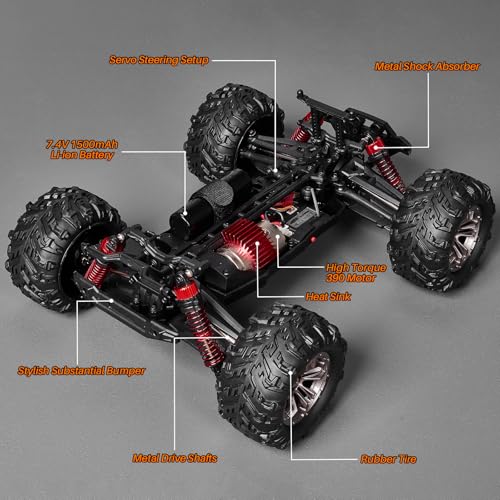 1/16 Scale 4WD RC Monster Truck, 36 KPH High-Speed, 2.4 GHz Remote Control E9489