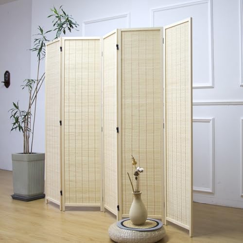 Bamboo Room Divider 6 Panel Folding Screen 67"H x 92.1"W X2437
