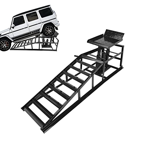 2 Pack Hydraulic Car Ramps 5T 10000lbs Low Profile Car Lift Service Ramps Truck Trailer Garage,Height Hydraulic Vehicle Ramps (Black)
