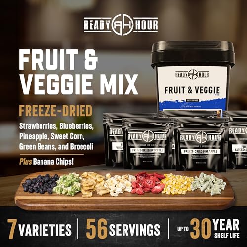 Ready Hour Fruit & Veggie Mix Freeze-Dried Food, 56 Servings A751