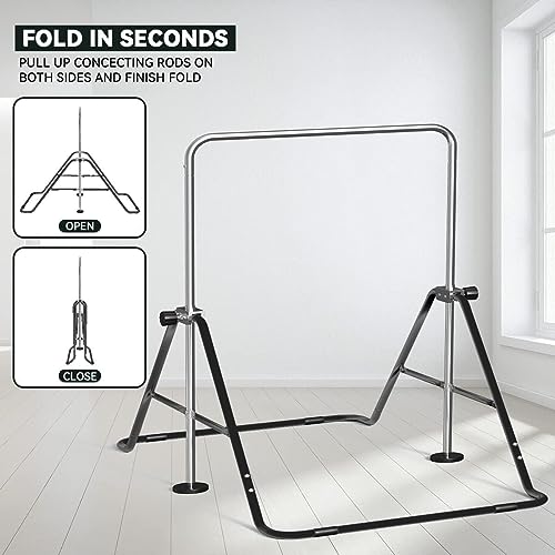FBSPORT Gymnastics Bar for Kids, Adjustable Height, Folding W6973