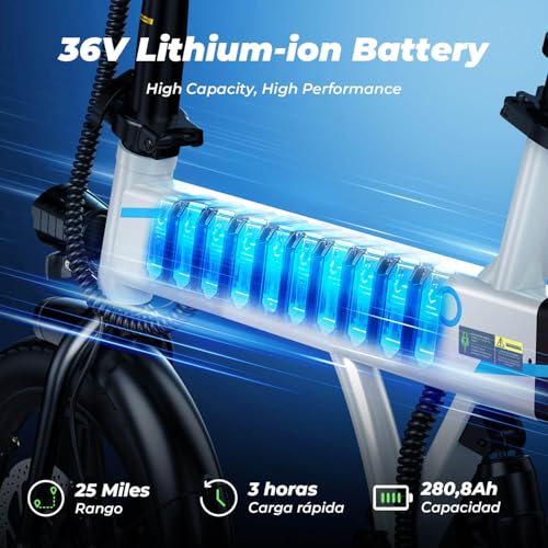 isinwheel U1 Folding Electric Bike, 500W Motor, 20 mph, Black O499