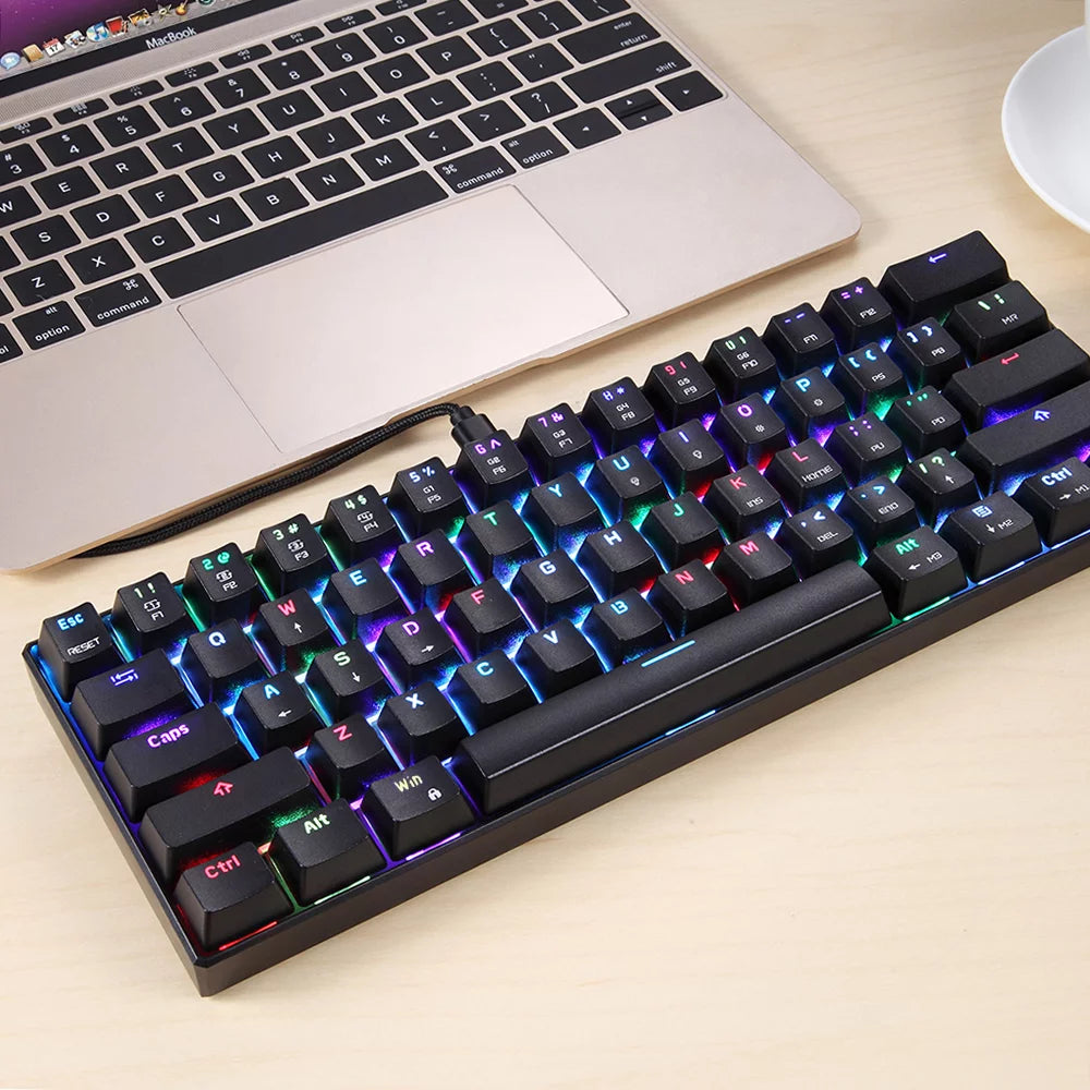 MOTOSPEED CK61 RGB Mechanical Gaming Keyboard, Blue Switches, 61 Keys Q540