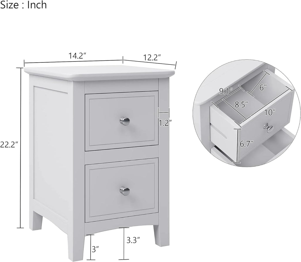 3 Piece Bedroom Set with Queen Bed, Nightstand & Dresser, White B7106