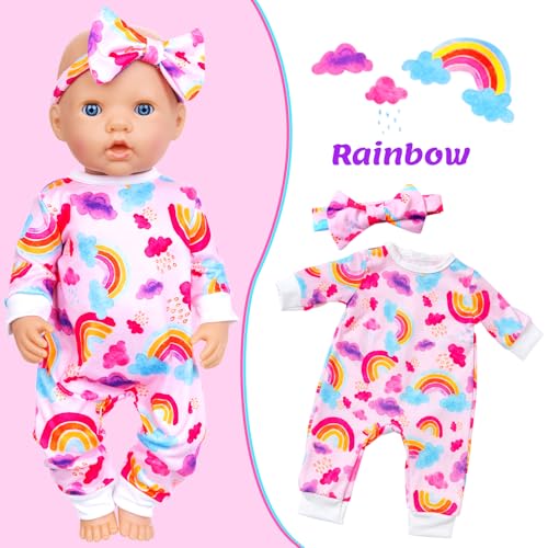 Ecore Fun 5 Sets Baby Doll Clothes and Headbands for 14-16 Inch Dolls R1250
