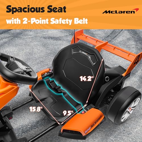 ENYOPRO 24V 7Ah Electric Go Kart for Kids, Licensed McLaren Go Cart with Adjustable Seat P158