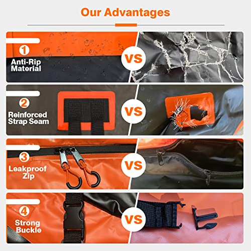 21 Cubic Feet Car Rooftop Cargo Bag Carrier with Waterproof Zip, Blue K43895