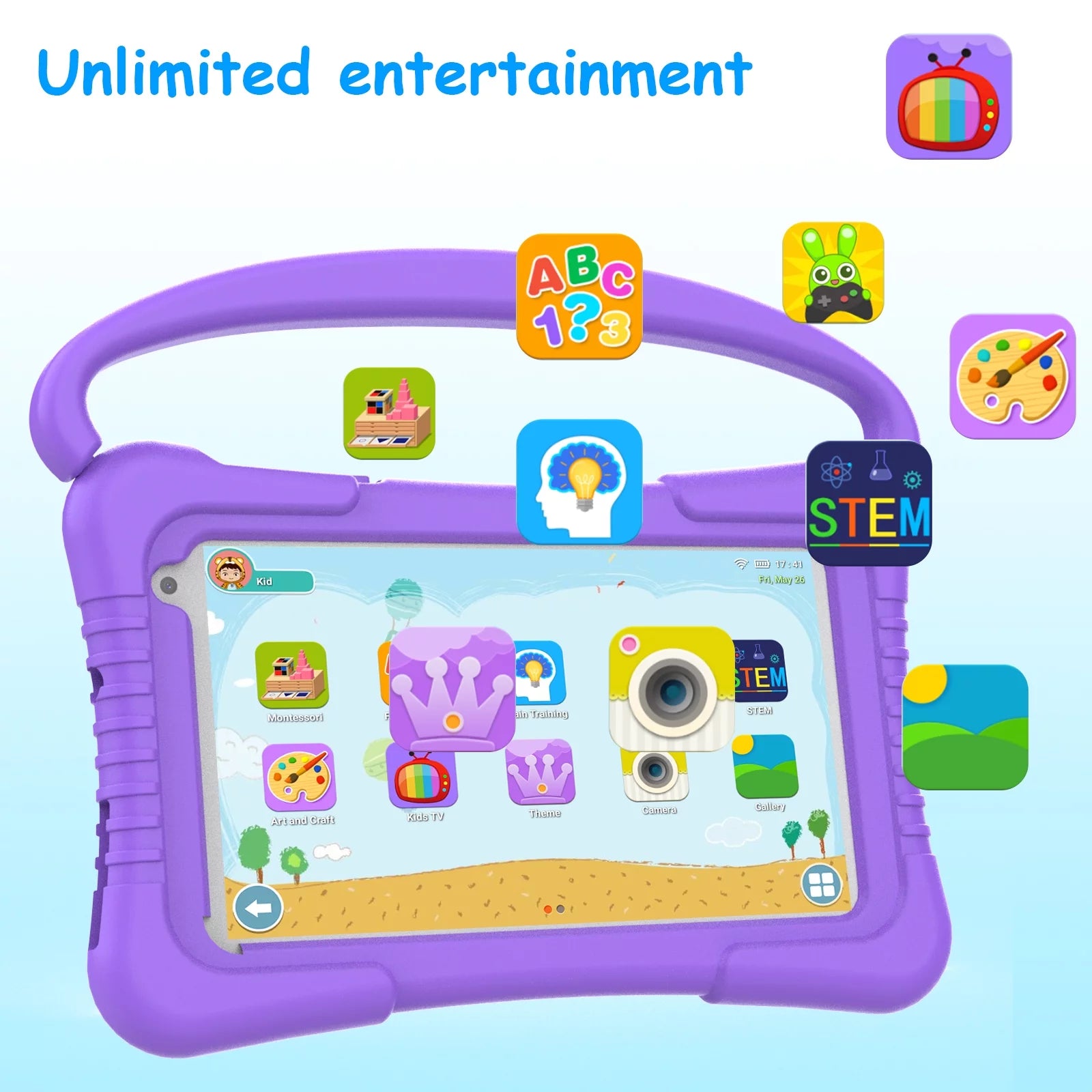 Kids Tablet 7 inch Android 11 with Parental Control, 32GB, Purple T8631