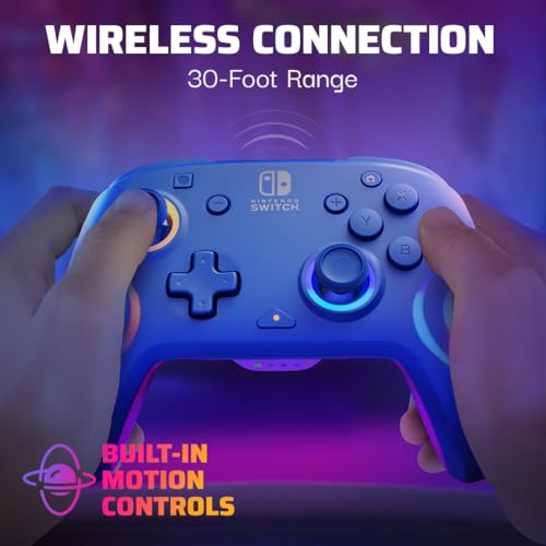 PDP Afterglow Wave Wireless RGB Gaming Controller for Nintendo Switch, Black I1528
