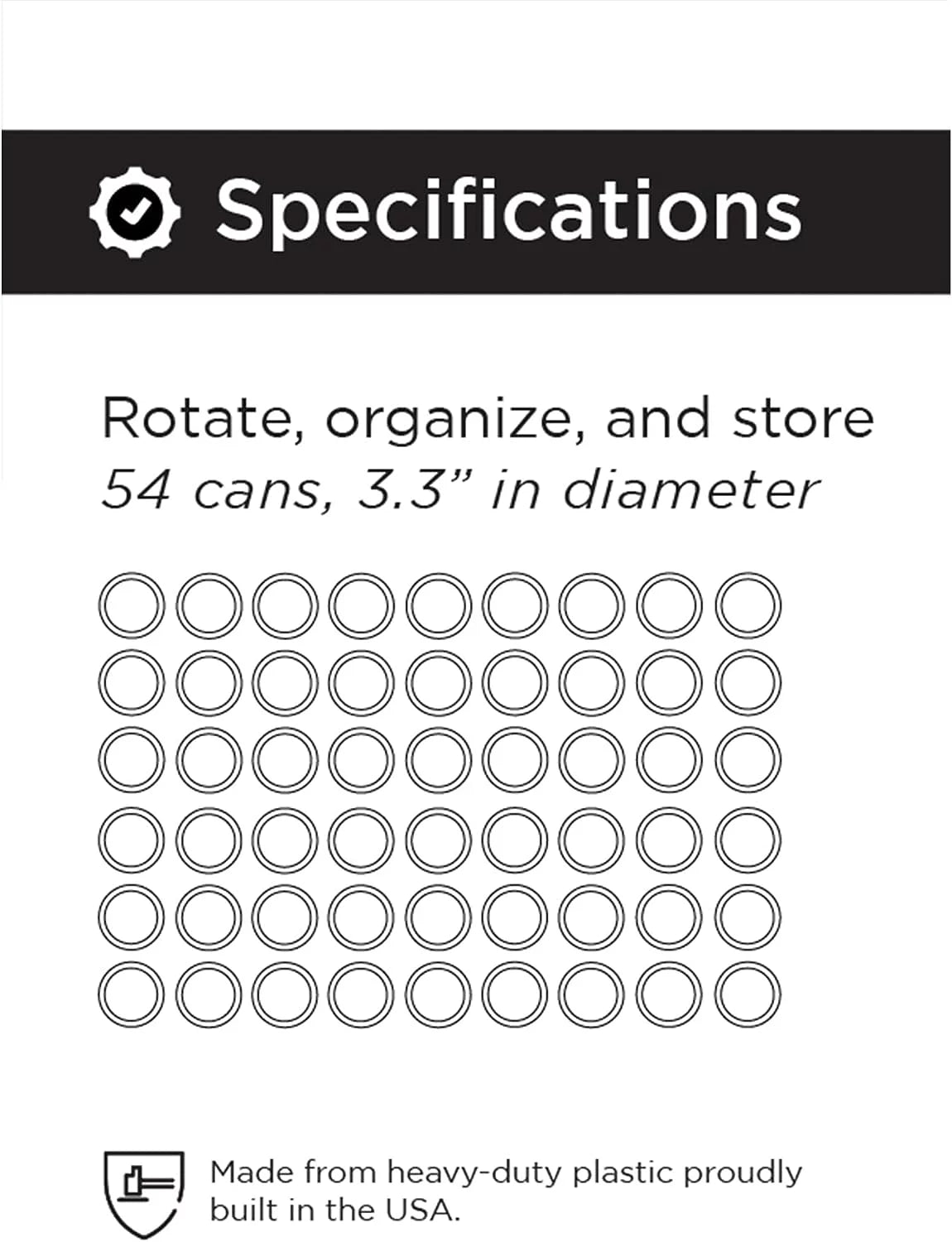 FIFO Can Tracker Stores 54 Cans Rotating Organizer for Pantry Cabinet V85194