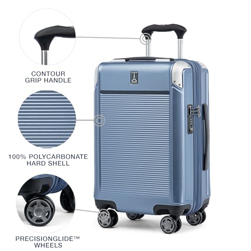 Travelpro Platinum Elite Hardside Expandable Carry-On Luggage, 8 Wheel Spinner, TSA Lock, 20-Inch X826544