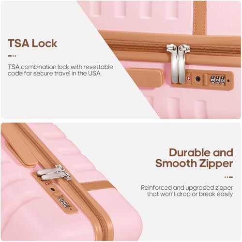 Luggage Sets 3 Piece, Carry On 20 Inch Hardside Suitcase with Spinner Wheels and TSA Lock J67858