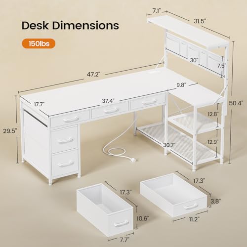 Itaar L Shaped Gaming Desk with LED Lights and Storage, Black P62712