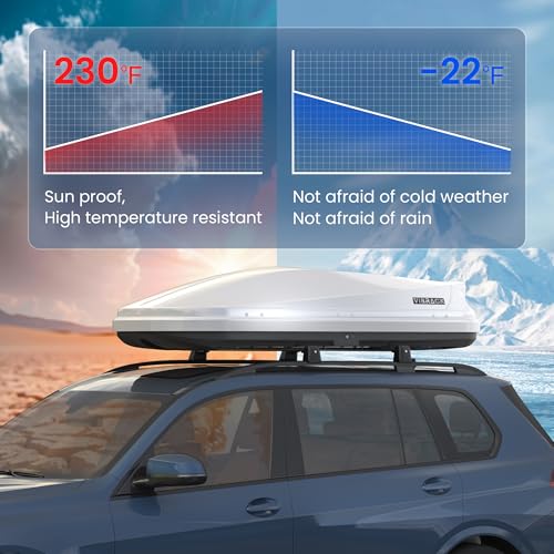 Heavy Duty Hard Shell Rooftop Cargo Box, Waterproof, 62"L x 31"W x 15"H, Diamond Black Y830591