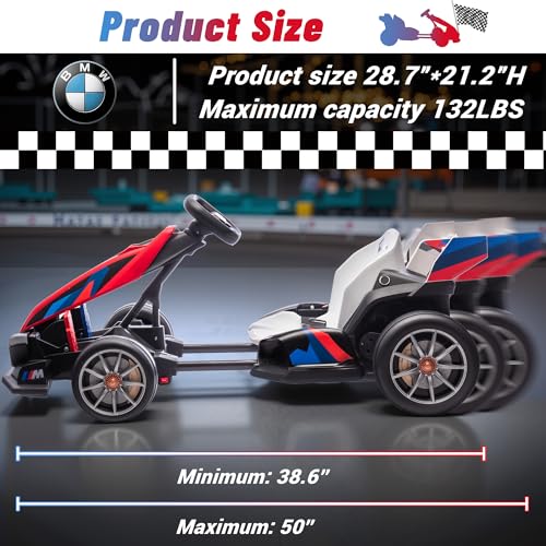 BMW Licensed 24V 9AH Electric Drift Kart for Kids, 7.5 MPH, Grey F94684