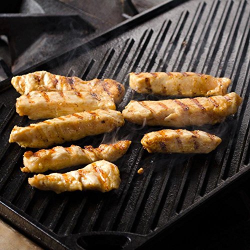Lodge Reversible Cast Iron Grill/Griddle, 9.5 x 16.75 Inch, Pre-Seasoned U26188