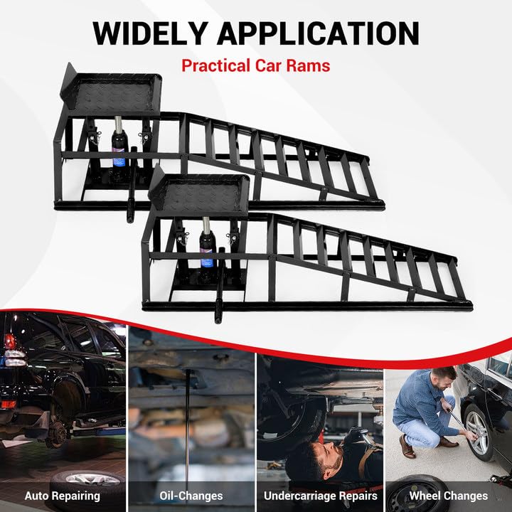 2PC 5Ton Hydraulic Car Ramps, Portable Vehicle Lift G3541