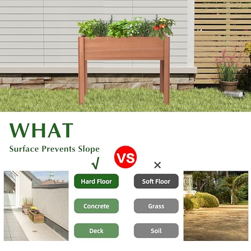 Raised Garden Bed with Legs 40x20x31 Outdoor Wood Planter Box N314255