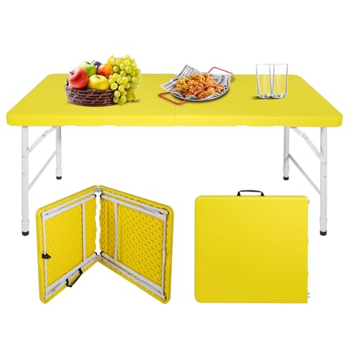Portable Plastic Folding Table 4ft Heavy Duty Indoor Outdoor Y145657