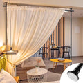 Tension Room Divider Curtain Rod, No Drilling, Heavy Duty Metal, Black L878936