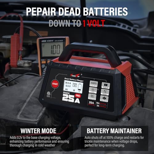 TowerTop 12V 15A Smart Car Battery Charger with Engine Start U614