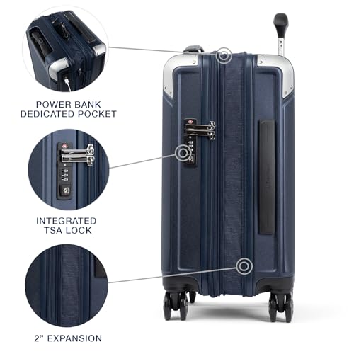 Travelpro Platinum Elite Hardside Expandable Carry-On Luggage, 8 Wheel Spinner, TSA Lock, 20-Inch X826544