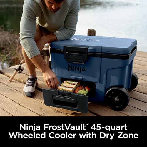 Ninja FrostVault 45QT Cooler with Wheels, Lakeshore Blue M1144
