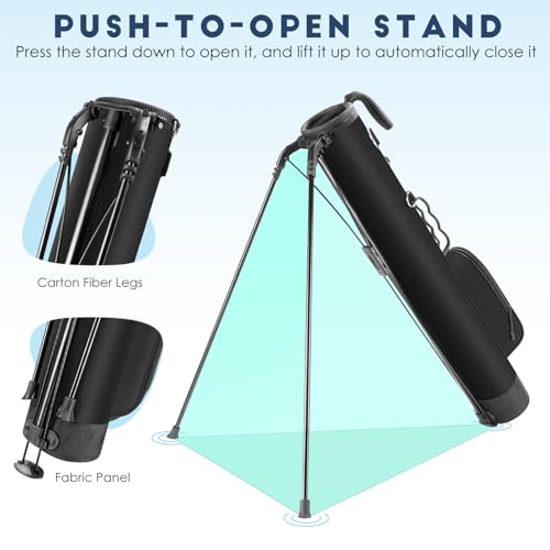 Findway Golf Stand Bag Lightweight Carry Bag with Ball Holder and Pockets H5623
