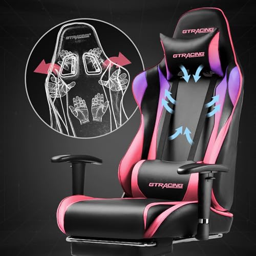 GTRACING Gaming Chair with Footrest, Blue R841