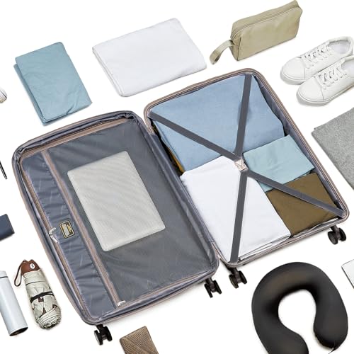 LARVENDER Luggage Sets 3 Piece, 20in Carry On PP Hardshell Suitcase with Spinner Wheels Q3160