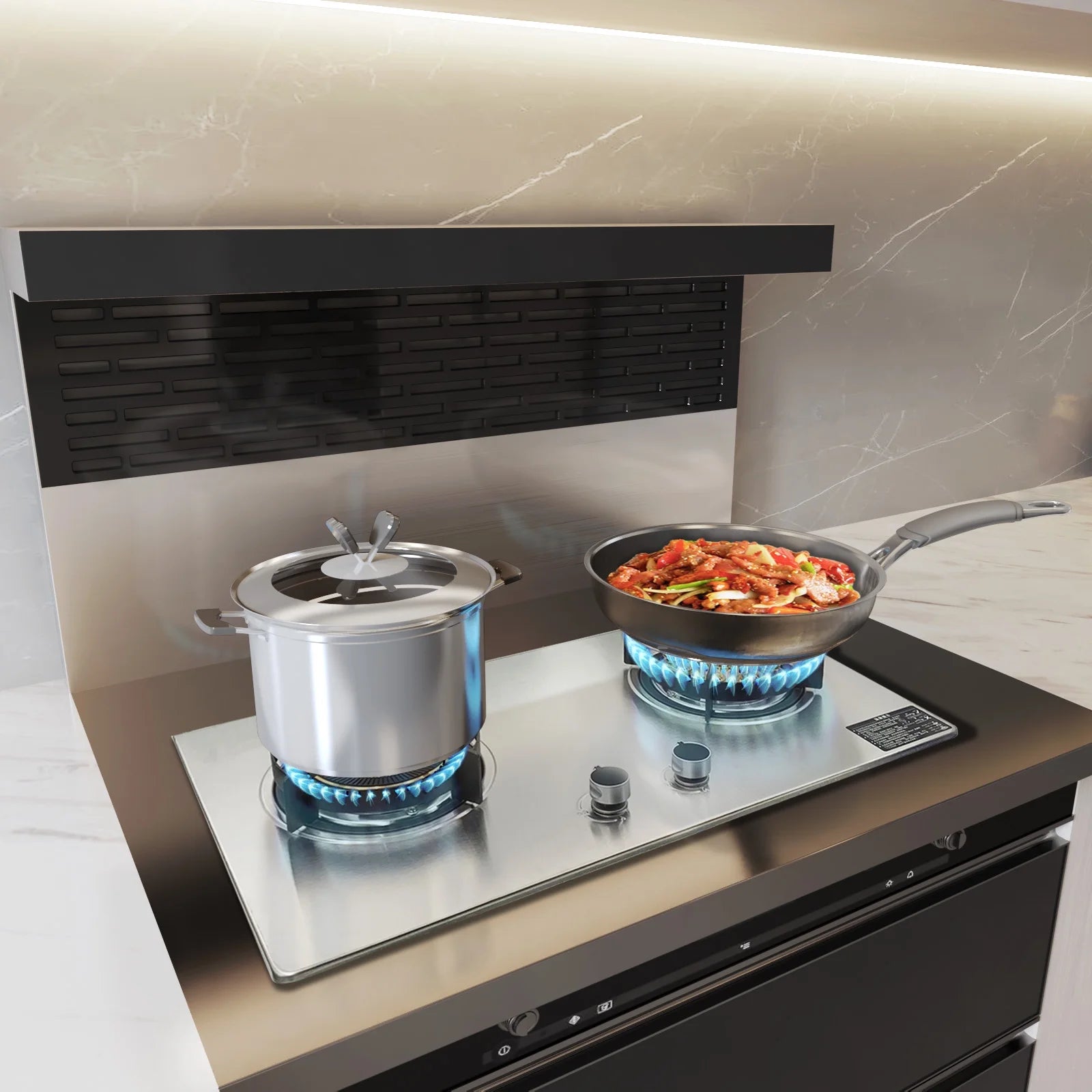 28'' Stainless Built-in Propane Gas Stove Double Burner S57899