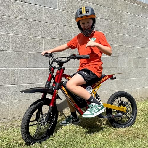 ARC-I 36V Electric Dirt Bike for Kids 5-8, 750W Electric Motorcycle for Kids, 22MPH, Up to 25 Miles, 5-Speed Modes Mini Dirt Bike, 16" Pneumatic Tires, Max Weight 165LBS (Gold)