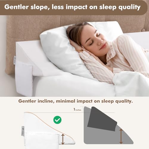 Vekkia King Bed Wedge Pillow for Headboard Mattress Gap Filler, Blue 76"x10"x6" C139495