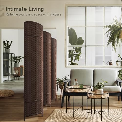 Sorbus 8-Panel Black Room Divider, 6 ft Tall Folding Privacy Screen T242