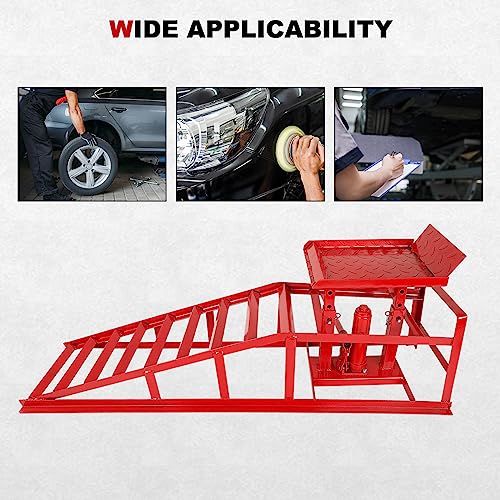2 Pack Hydraulic Car Ramps 5T Low Profile Vehicle Lift Service Ramps X117