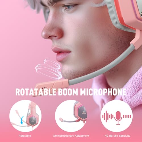 EKSA E1000 Gaming Headset with Noise Canceling Mic, 7.1 Surround Sound, Blue A702814