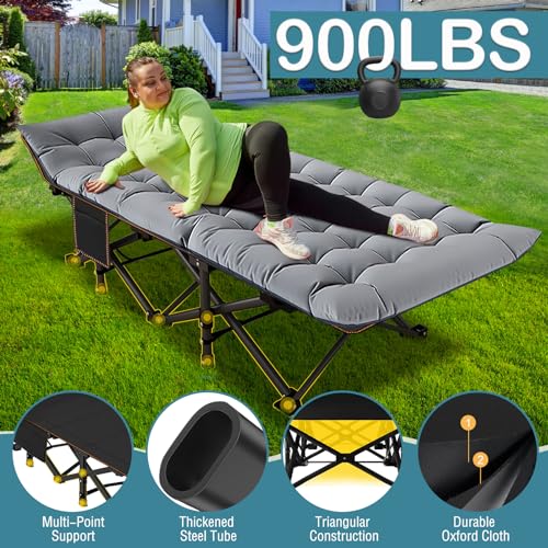 NAIZEA Folding Camping Cot for Adults, Adjustable Reclining Chair N72576