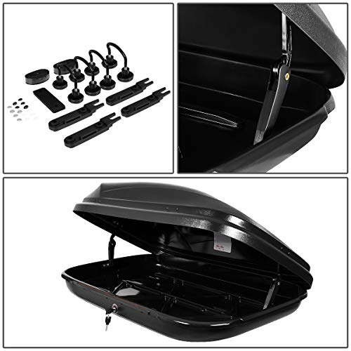 DNA MOTORING Rooftop Cargo Box Lockable Car Top Storage Case 110 Lbs Textured Black P1853