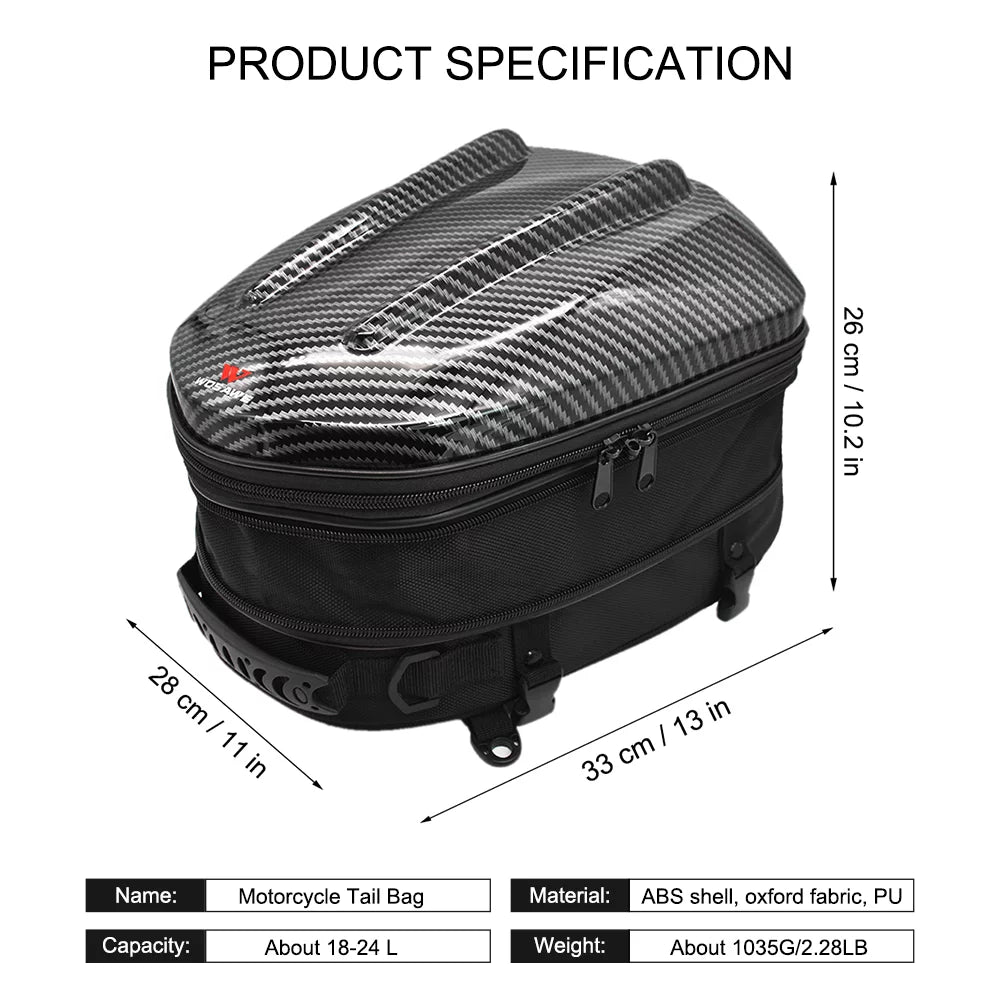 Wosawe Motorcycle Helmet Tail Seat Waterproof U51550
