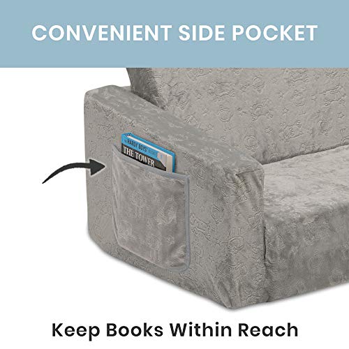 Serta Perfect Sleeper Extra Wide Convertible Sofa Lounger 2-in-1 Grey G5319