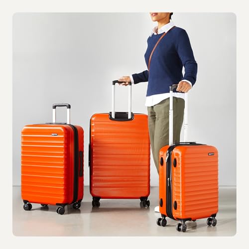 Amazon Basics 21" Hardside Carry-On Luggage with Wheels, Expandable, Black L489