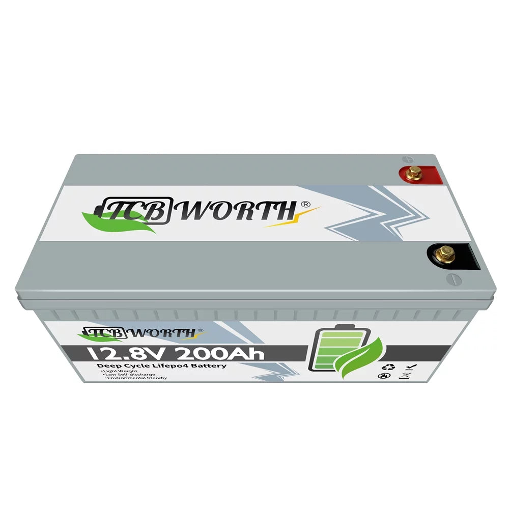 12.8V 200Ah LiFePO4 Battery with BMS for Trolling Motor, Golf Cart, RV & Solar Q69202