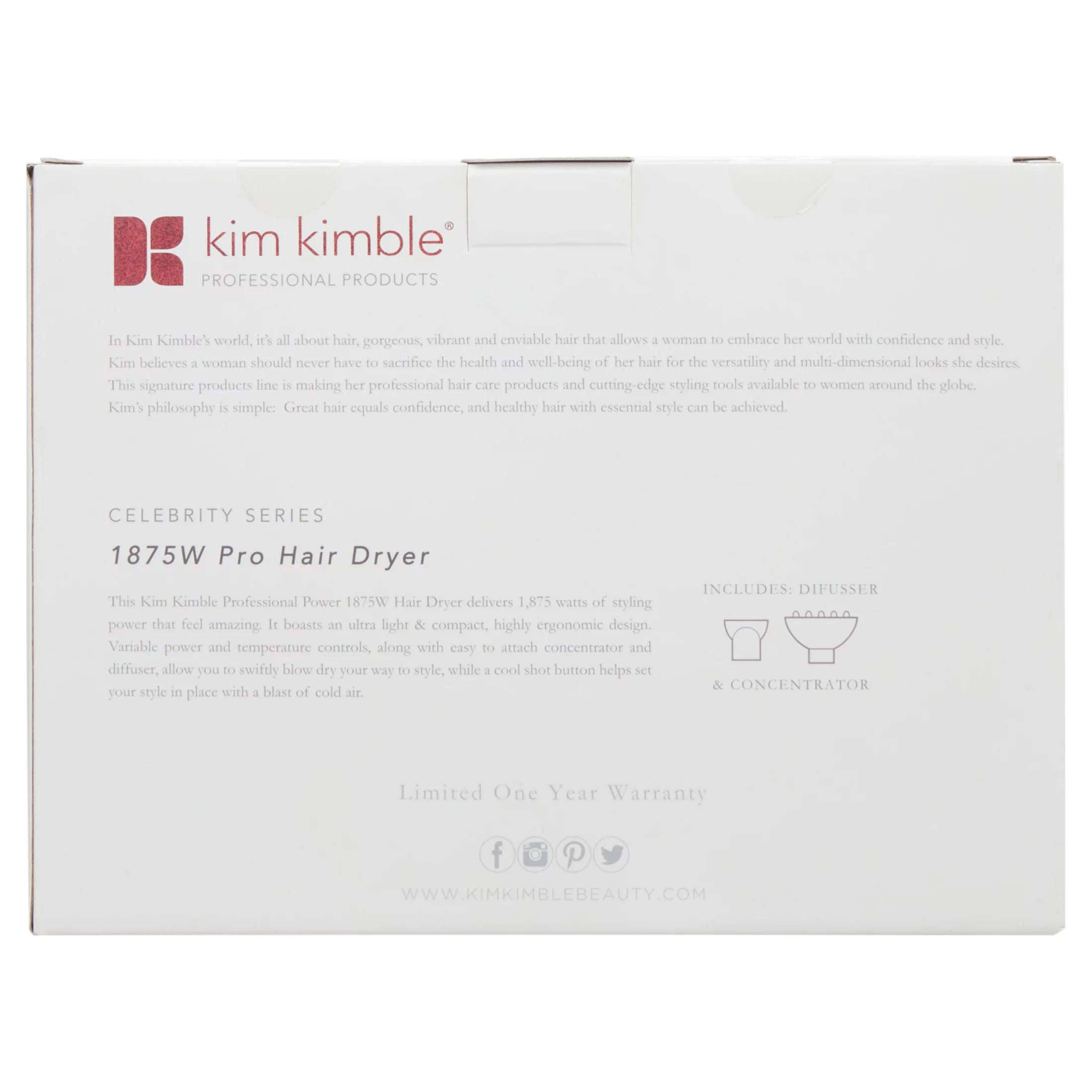 Kim Kimble Celebrity Series Ultra-Light 1875W Pro Hair Dryer, Black & Rose Gold T8431
