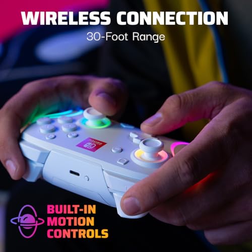 PDP Afterglow Wave Wireless RGB Gaming Controller for Nintendo Switch, Black I1528