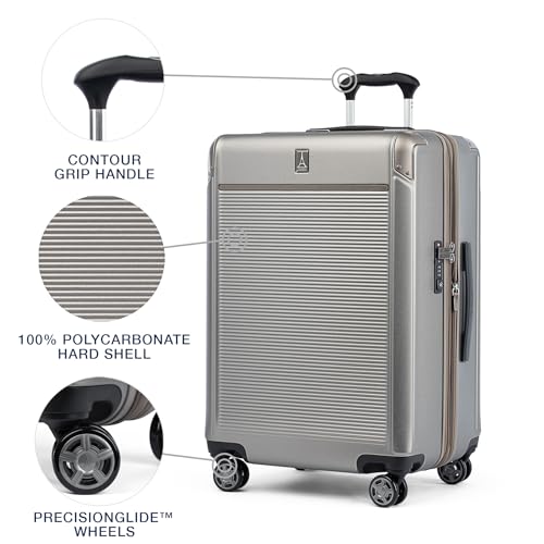 Travelpro Platinum Elite Hardside Expandable Carry-On Luggage, 8 Wheel Spinner, TSA Lock, 20-Inch X826544